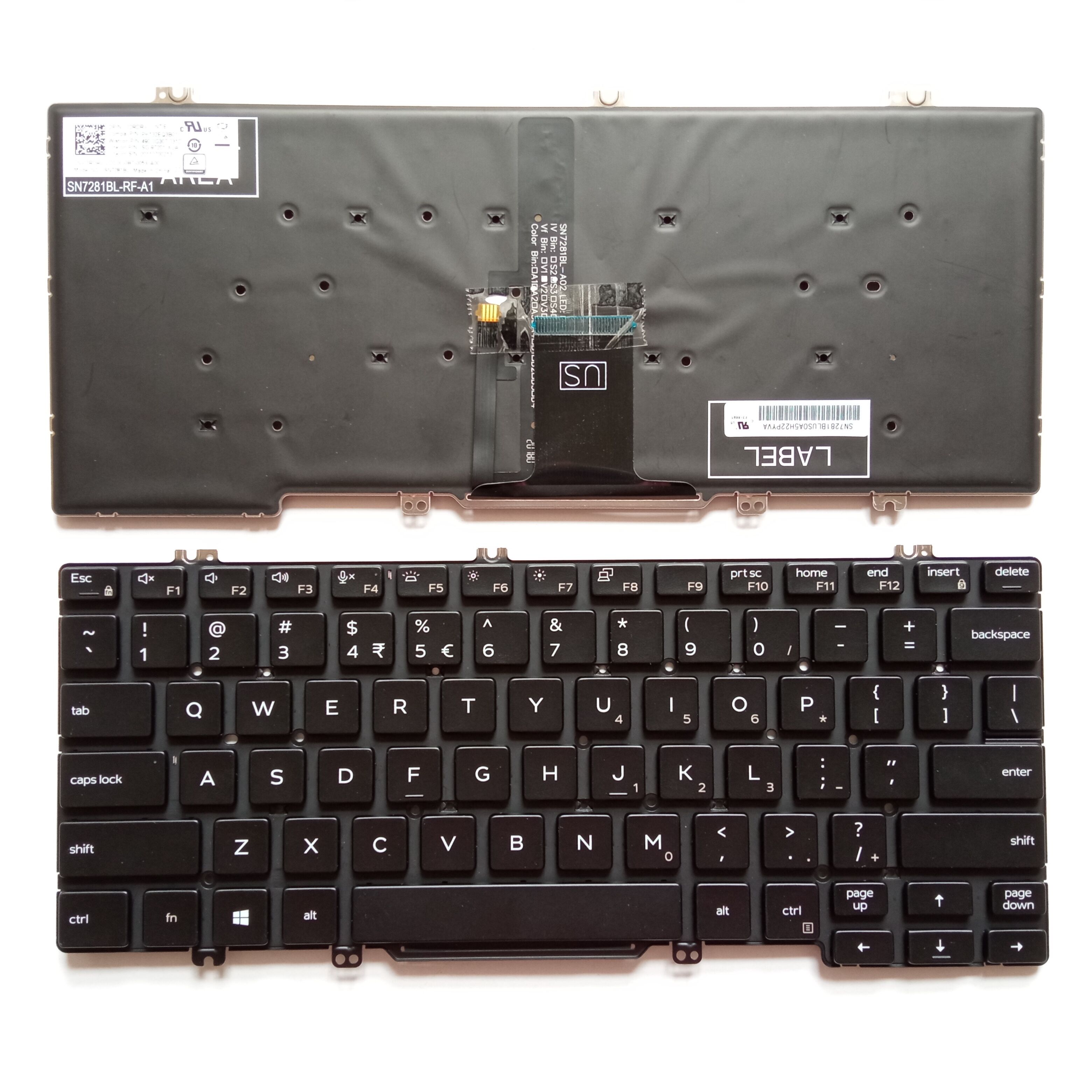 Picture of New Replacement Laptop Keyboard For DELL E7300/E5300 BLACK Backlit US Layout